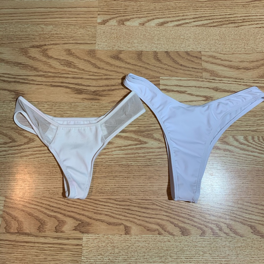 white bikini bottoms